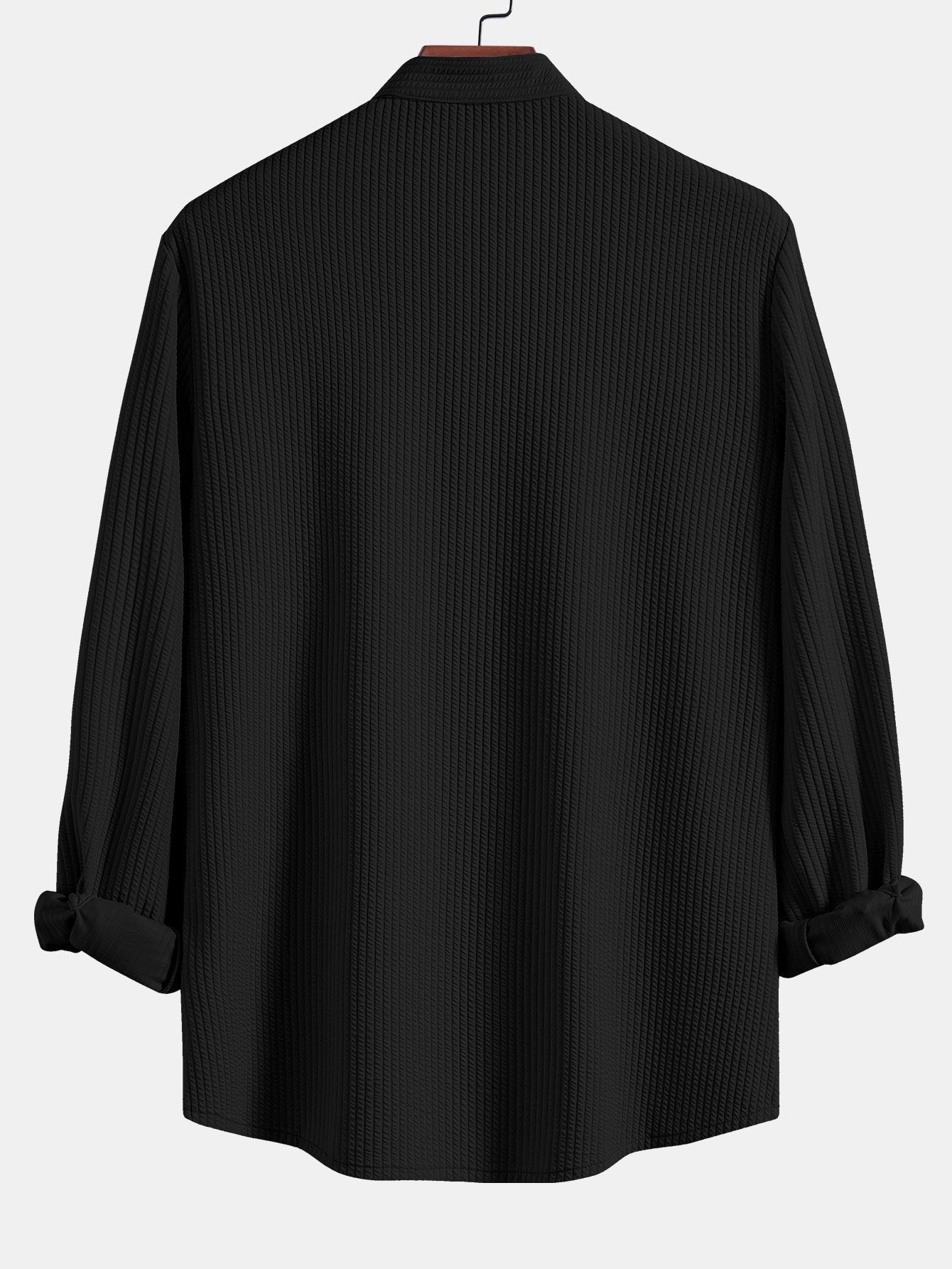 Derada | Geribbeld Stretch Overhemd met Lange Mouwen - Derada Fashion