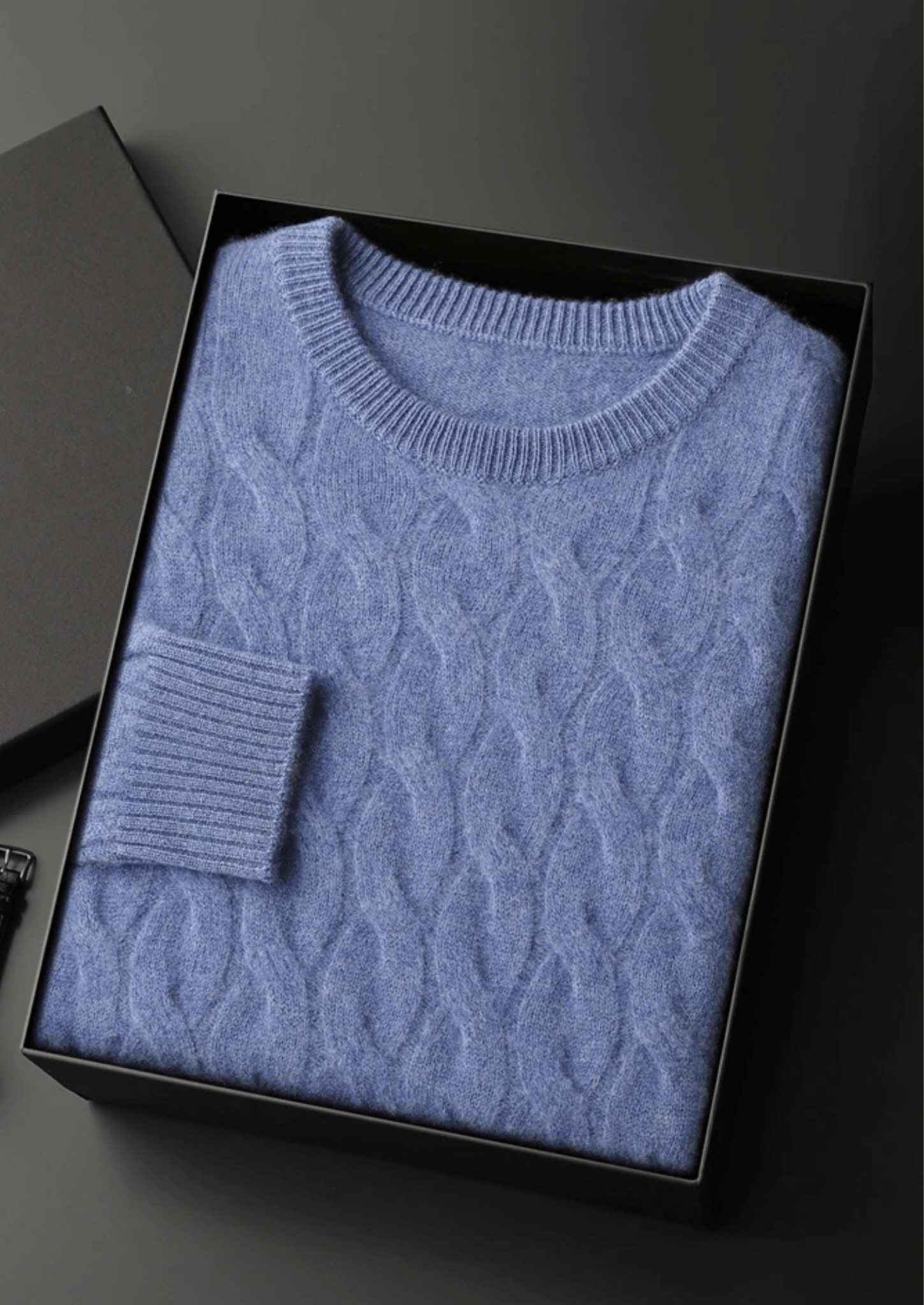 PREMIUM CASHMERE CABLE CREWNECK - Derada