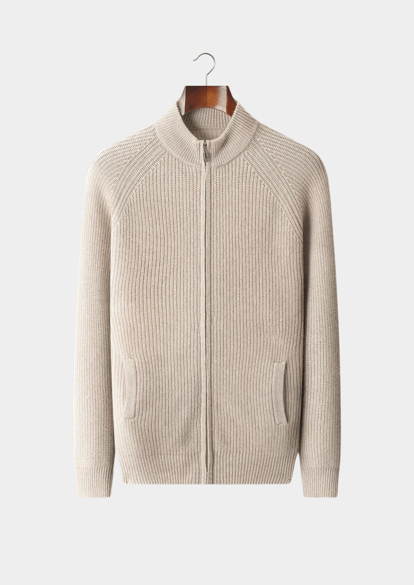 PREMIUM CASHMERE RIBBED CARDIGAN - Derada