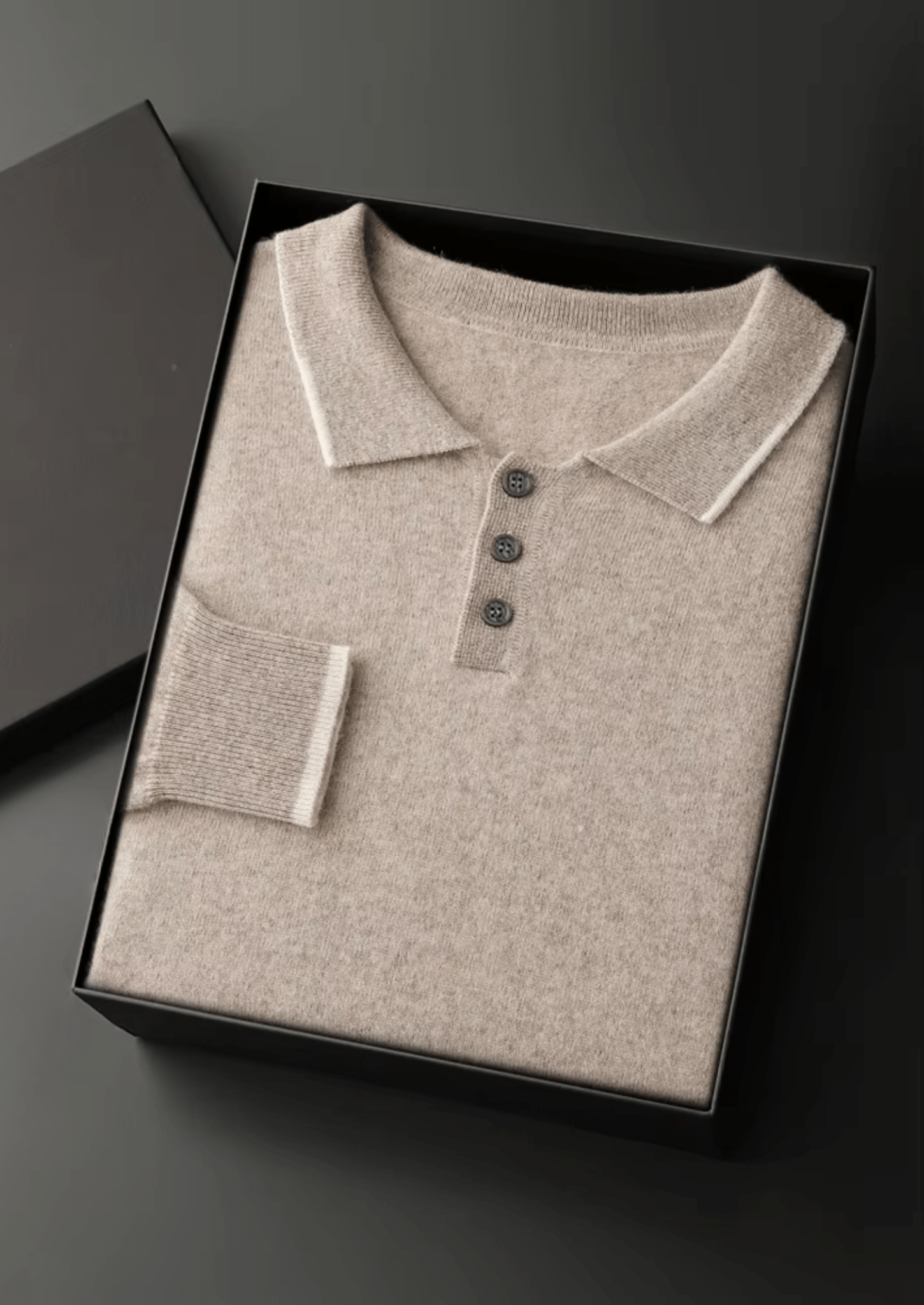 PREMIUM CASHMERE TWO TONE BUTTON POLO - Derada