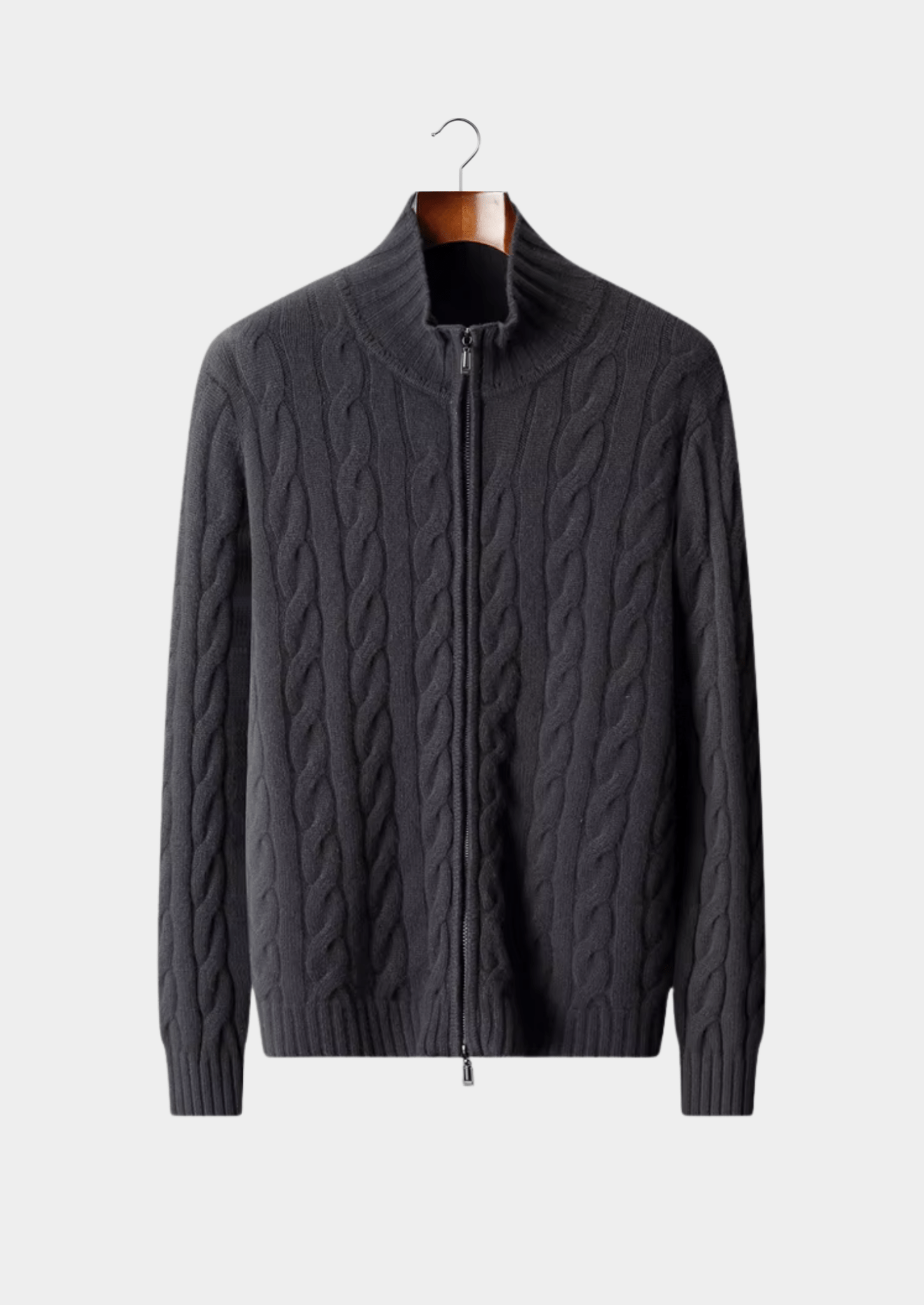PURE EXTRA - FINE MERINO WOOL DUAL - ZIP CABLE CARDIGAN - Derada