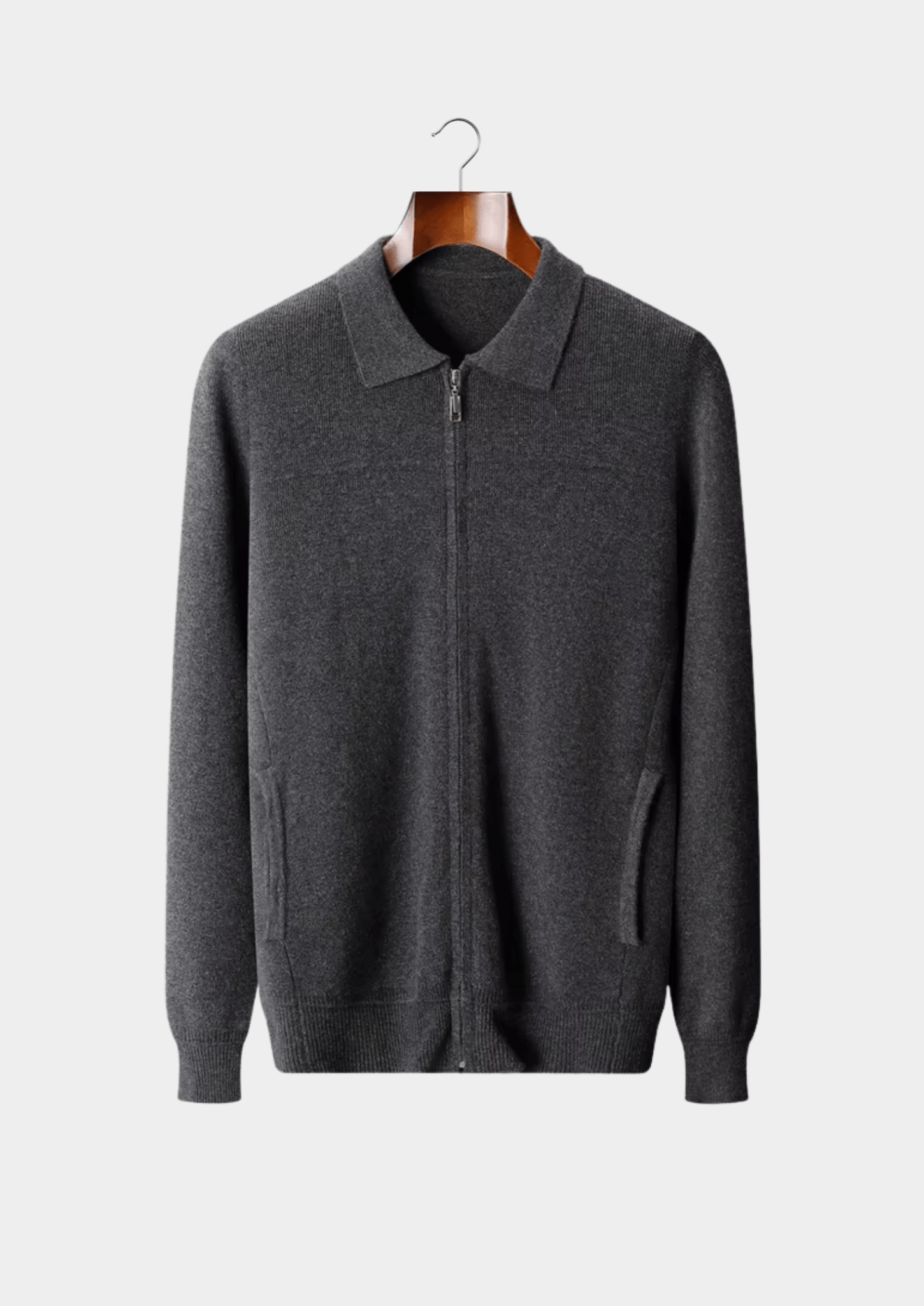 PURE EXTRA - FINE MERINO WOOL RIBBED POLO CARDIGAN - Derada