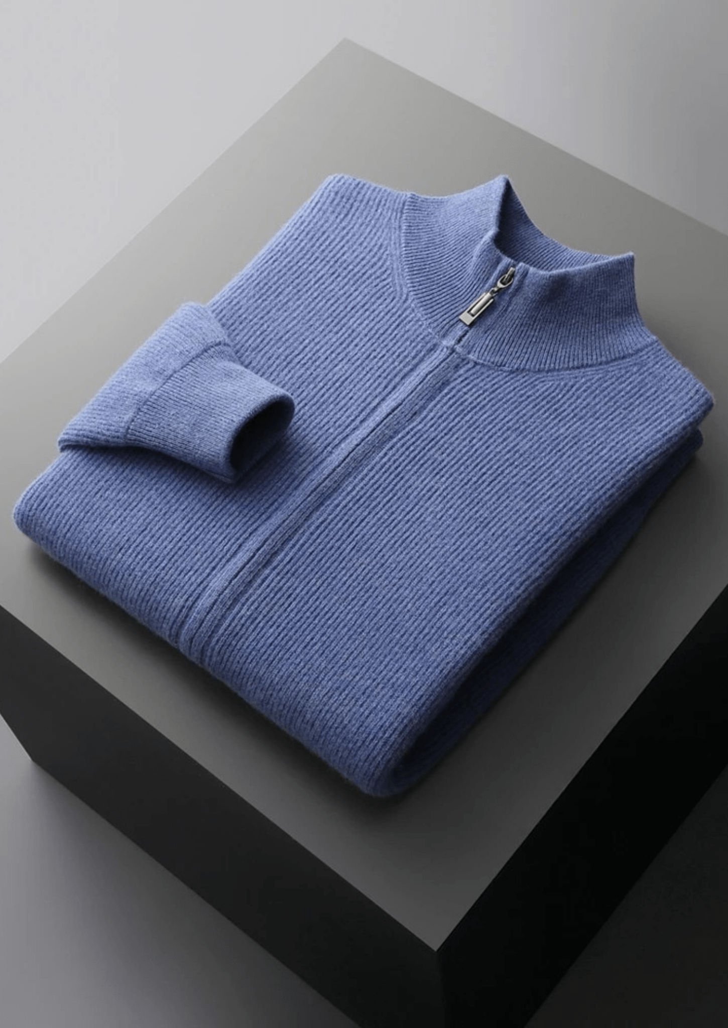 PURE EXTRA - FINE MERINO WOOL RIBBED ZIP CARDIGAN - Derada